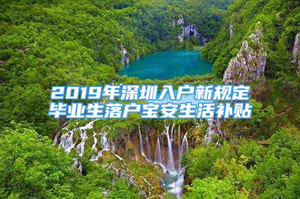 2019年深圳入户新规定毕业生落户宝安生活补贴