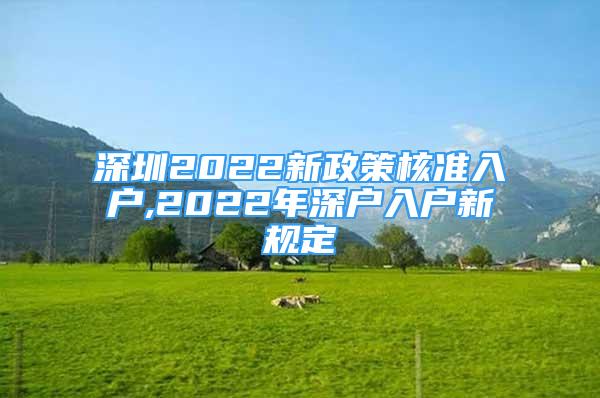 深圳2022新政策核准入户,2022年深户入户新规定