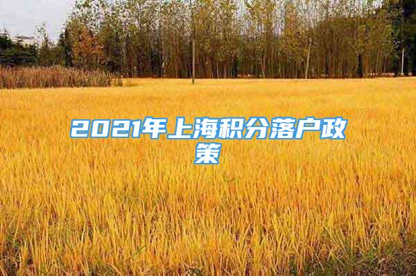 2021年上海积分落户政策