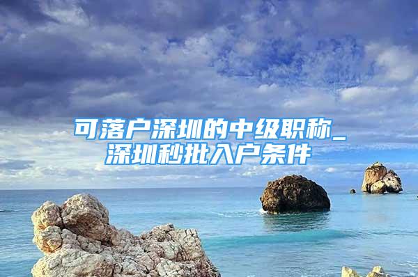 可落户深圳的中级职称_深圳秒批入户条件