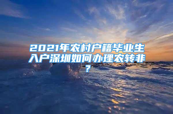 2021年农村户籍毕业生入户深圳如何办理农转非？