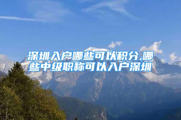 深圳入户哪些可以积分,哪些中级职称可以入户深圳