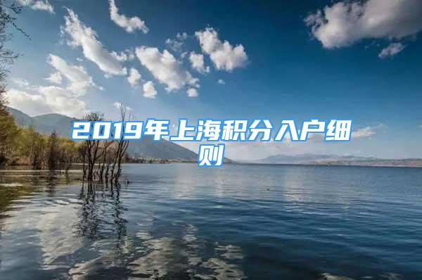 2019年上海积分入户细则