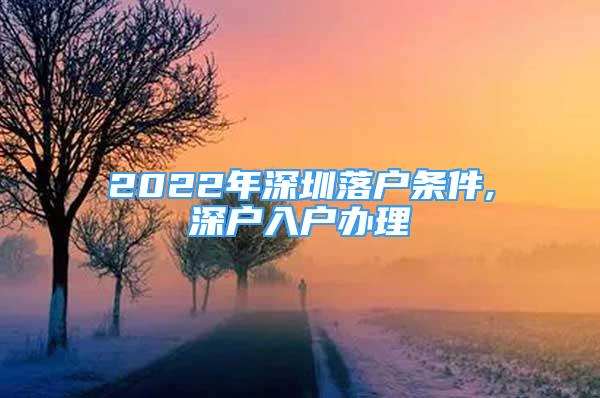 2022年深圳落户条件,深户入户办理