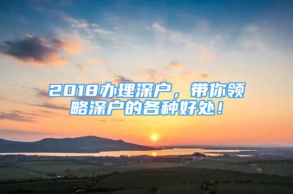 2018办理深户，带你领略深户的各种好处！