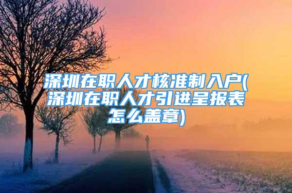 深圳在职人才核准制入户(深圳在职人才引进呈报表怎么盖章)