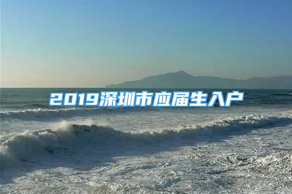 2019深圳市应届生入户