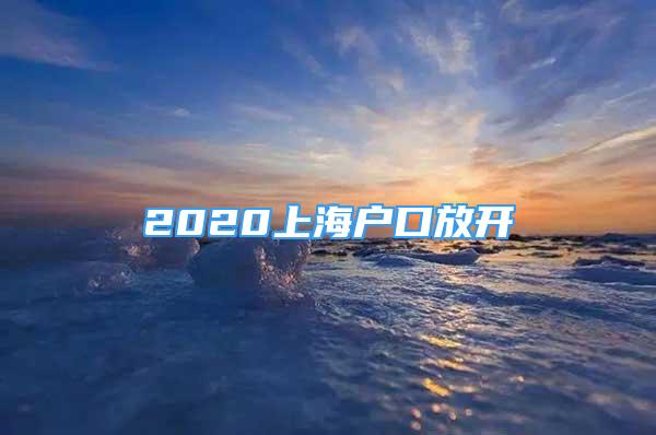 2020上海户口放开