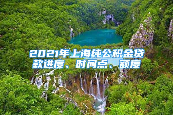 2021年上海纯公积金贷款进度、时间点、额度