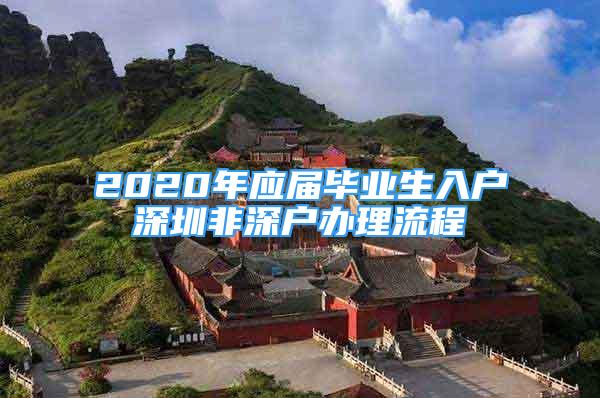 2020年应届毕业生入户深圳非深户办理流程