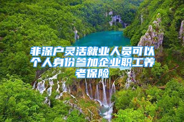 非深户灵活就业人员可以个人身份参加企业职工养老保险