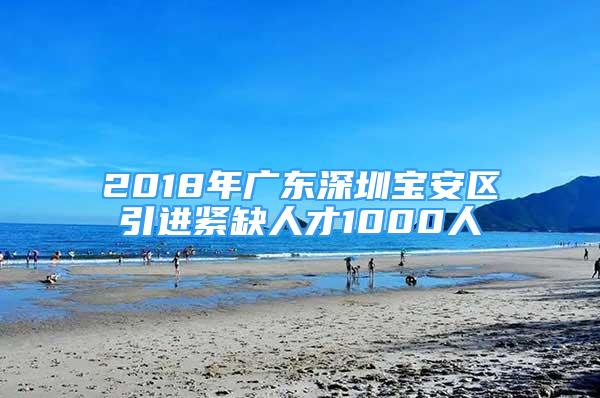 2018年广东深圳宝安区引进紧缺人才1000人