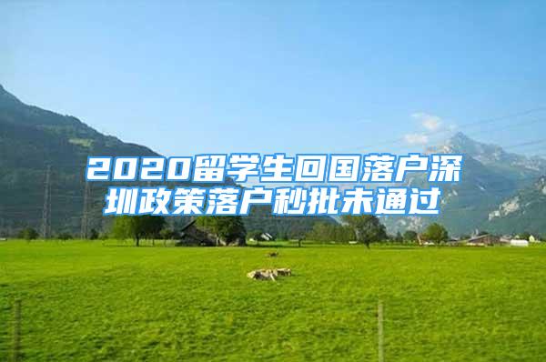 2020留学生回国落户深圳政策落户秒批未通过