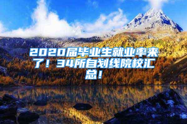 2020届毕业生就业率来了！34所自划线院校汇总！