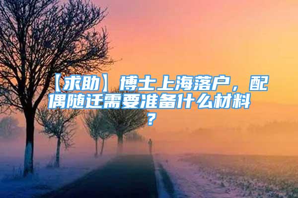 【求助】博士上海落户，配偶随迁需要准备什么材料？