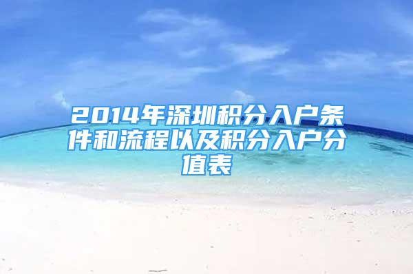 2014年深圳积分入户条件和流程以及积分入户分值表