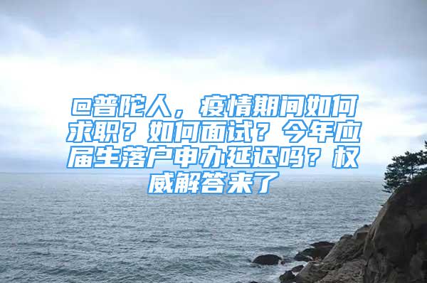 @普陀人，疫情期间如何求职？如何面试？今年应届生落户申办延迟吗？权威解答来了→