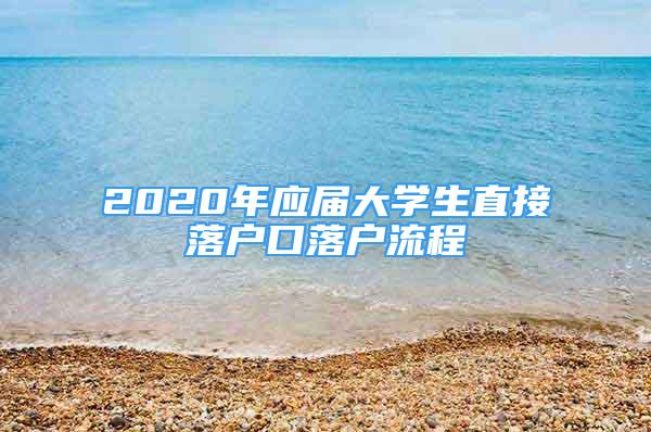 2020年应届大学生直接落户口落户流程