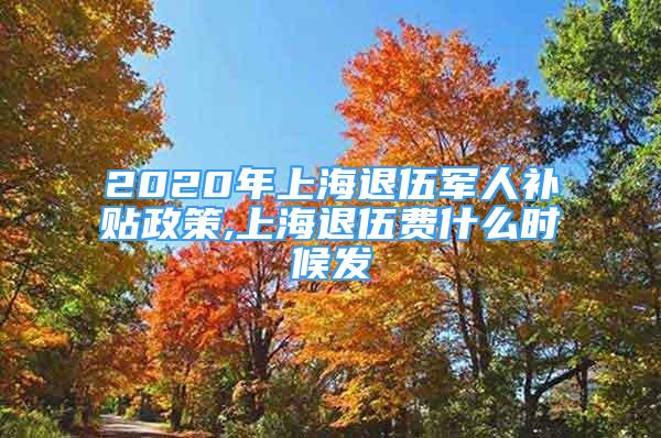 2020年上海退伍军人补贴政策,上海退伍费什么时候发