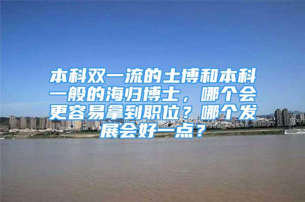 本科双一流的土博和本科一般的海归博士，哪个会更容易拿到职位？哪个发展会好一点？