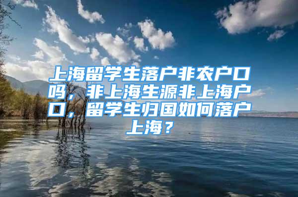 上海留学生落户非农户口吗，非上海生源非上海户口，留学生归国如何落户上海？