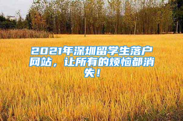 2021年深圳留学生落户网站，让所有的烦恼都消失！