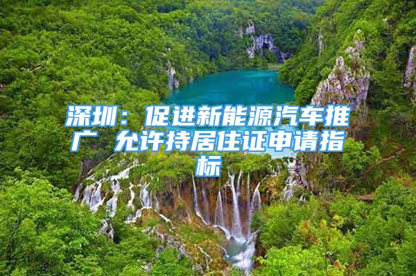 深圳：促进新能源汽车推广 允许持居住证申请指标