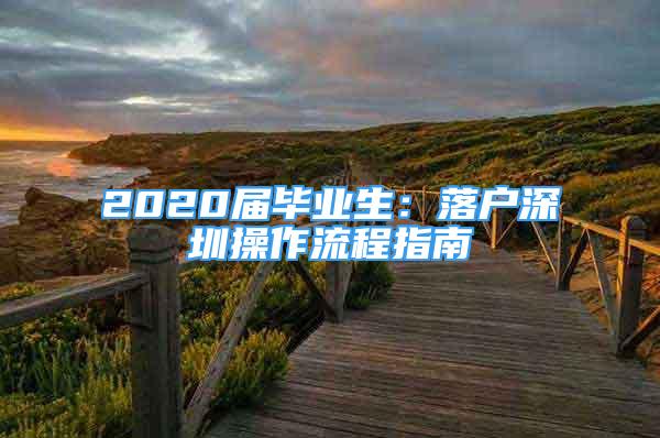 2020届毕业生：落户深圳操作流程指南