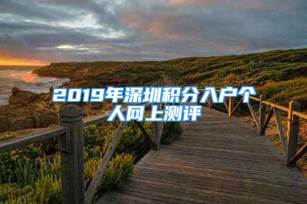 2019年深圳积分入户个人网上测评