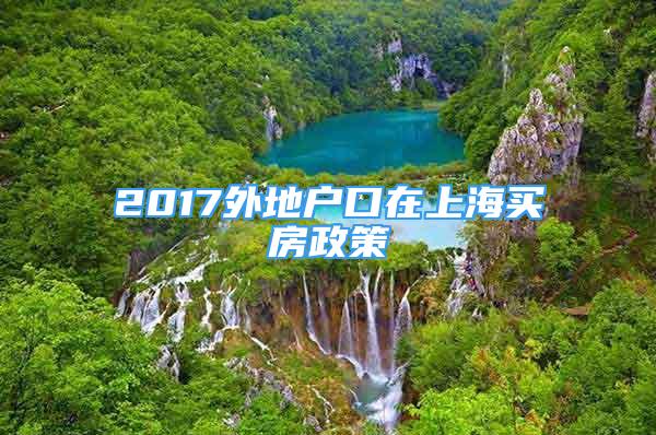 2017外地户口在上海买房政策