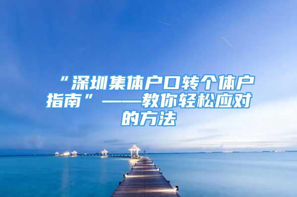 “深圳集体户口转个体户指南”——教你轻松应对的方法