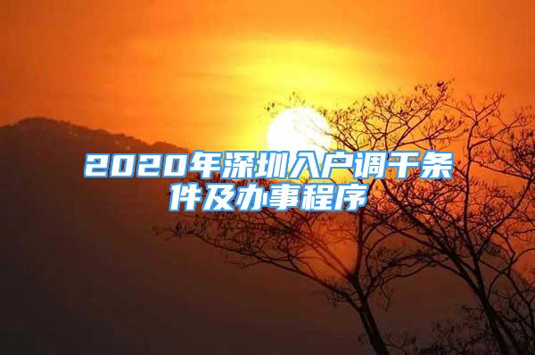 2020年深圳入户调干条件及办事程序