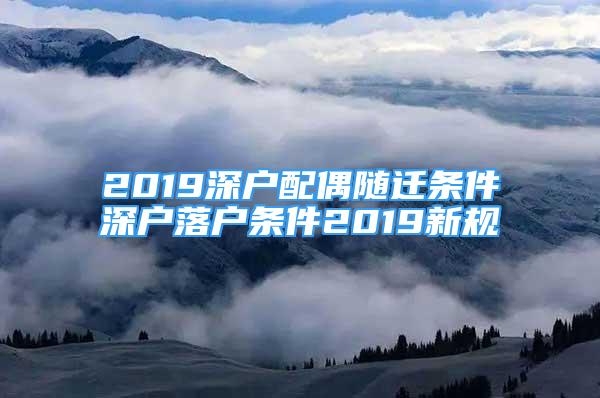 2019深户配偶随迁条件深户落户条件2019新规