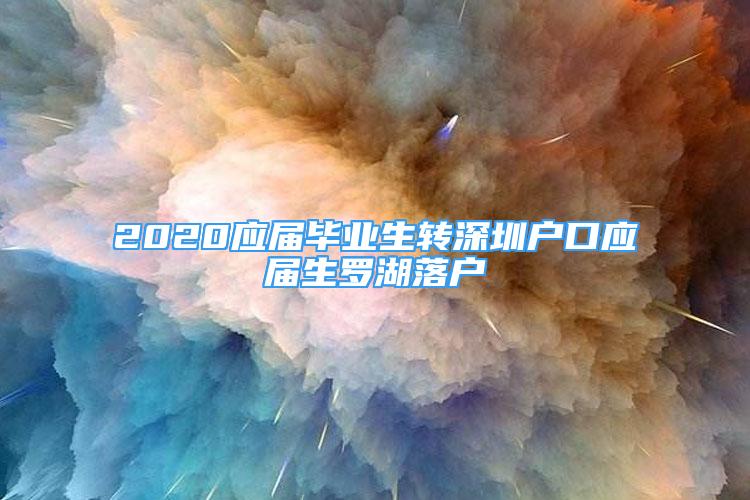 2020应届毕业生转深圳户口应届生罗湖落户