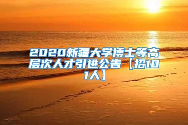 2020新疆大学博士等高层次人才引进公告【招101人】