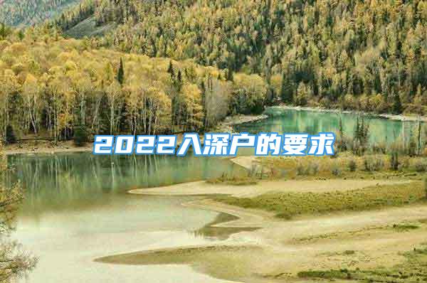 2022入深户的要求