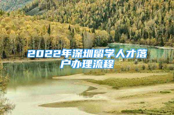 2022年深圳留学人才落户办理流程