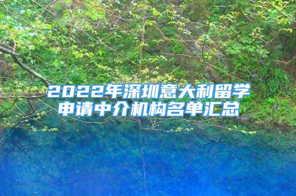 2022年深圳意大利留学申请中介机构名单汇总