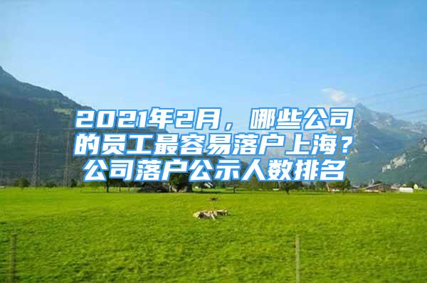 2021年2月，哪些公司的员工最容易落户上海？公司落户公示人数排名