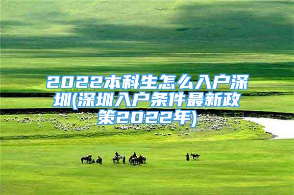 2022本科生怎么入户深圳(深圳入户条件最新政策2022年)