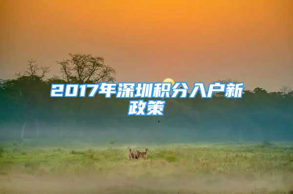 2017年深圳积分入户新政策