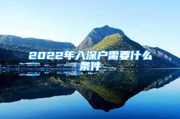 2022年入深户需要什么条件