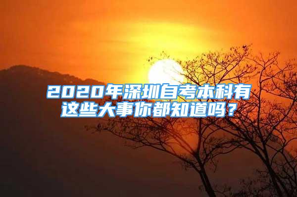 2020年深圳自考本科有这些大事你都知道吗？