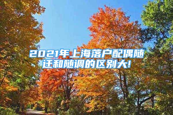 2021年上海落户配偶随迁和随调的区别大!