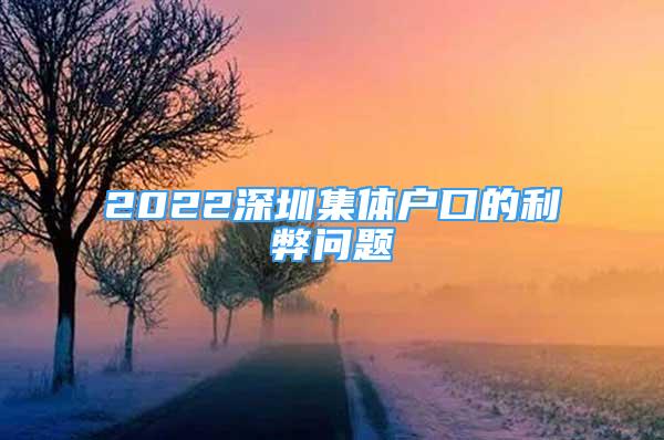 2022深圳集体户口的利弊问题