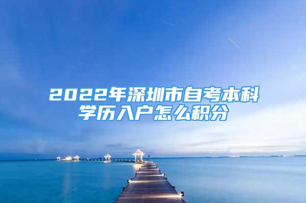 2022年深圳市自考本科学历入户怎么积分