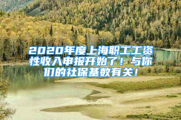 2020年度上海职工工资性收入申报开始了！与你们的社保基数有关！