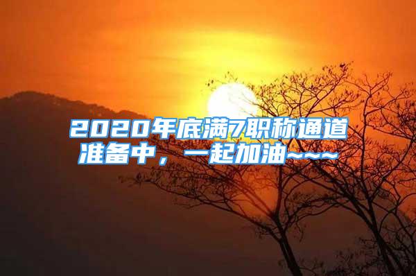 2020年底满7职称通道准备中，一起加油~~~