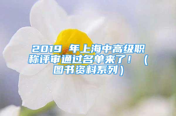 2019 年上海中高级职称评审通过名单来了！（图书资料系列）