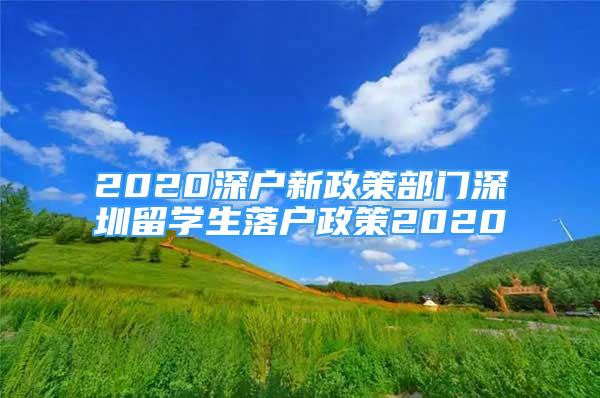 2020深户新政策部门深圳留学生落户政策2020